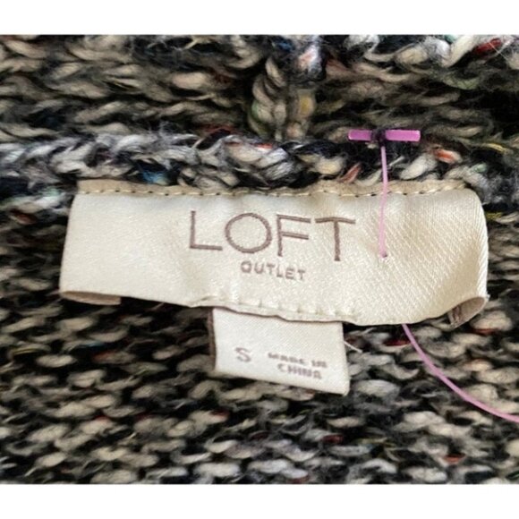 Loft Classic Cardigan Preppy Soft Knit Tweed Button-Up Cozy Sweater Womens Sz S - Picture 4 of 8